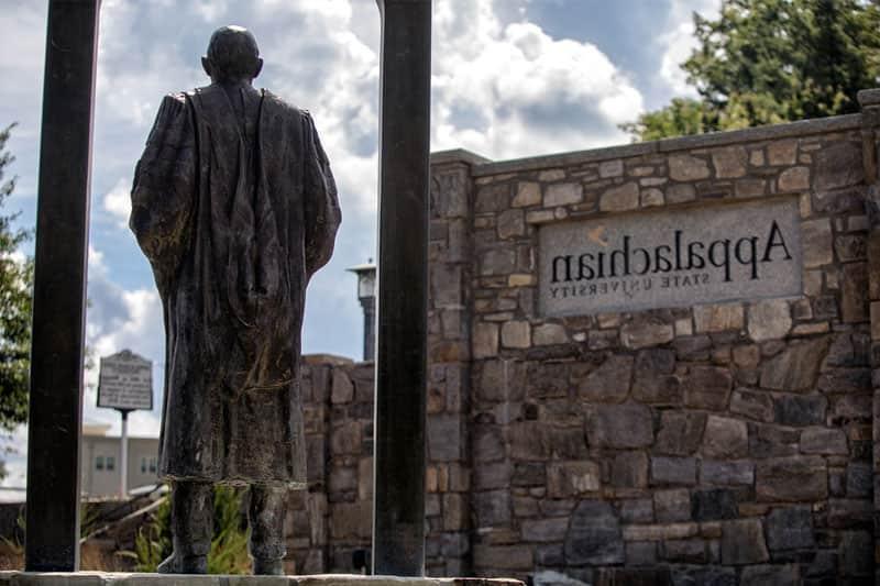 Appalachian Sign and Dougherty Statue